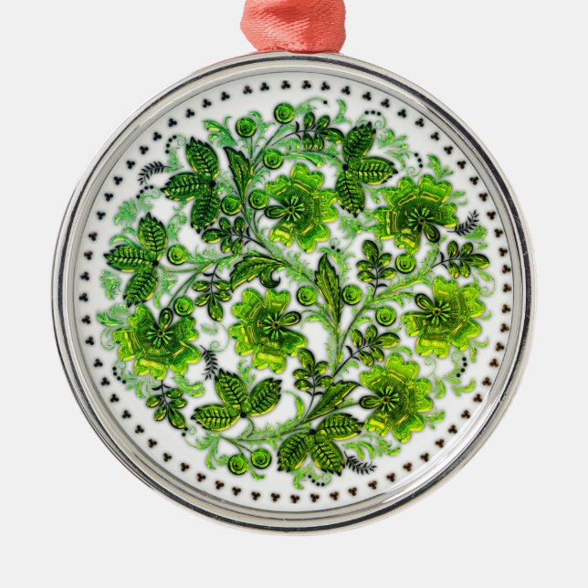 Grönt Helgdag Glipp - julklapp Julgransprydnad Metall (Framsidan)
