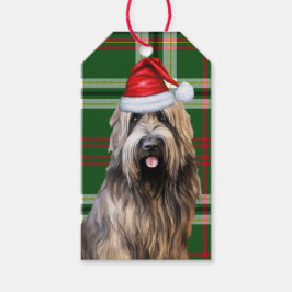 Grönt Helgdag Play Briard Shepherd Hund jul Presentetikett