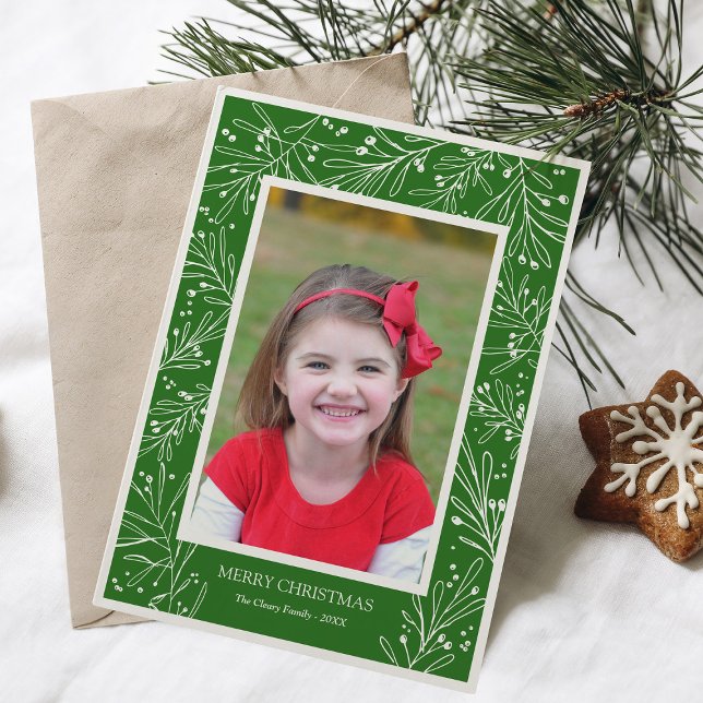 Grönt Helgdag Winter Grenar | Foto 2017 Julkort (Skapare uppladdad)