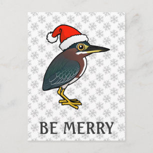 Grönt Heron Santa Helg Vykort