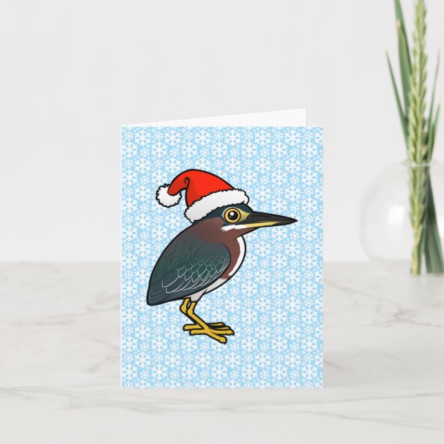 Grönt Heron Santa Helgkort (Framsida)