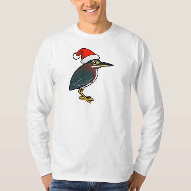 Grönt Heron Santa T-shirt (Framsida)