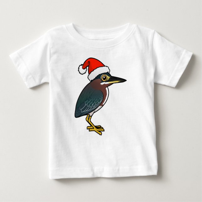 Grönt Heron Santa T Shirt (Framsida)