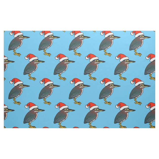 Grönt Heron Santa Tyg (Fat Quarter)