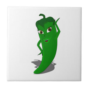 Grönt Hett Pepper Diva Tile Kakelplatta