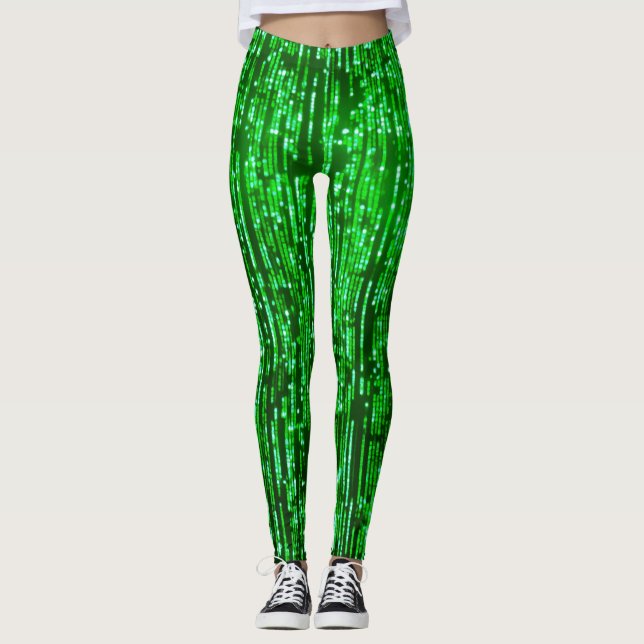 Grönt High Waist Leggings for Women - Comfortable (Framsida)