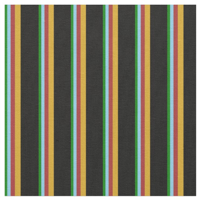 Grönt, Himlar Blue, Brown, Goldenrod och Black Tyg (Närbild)