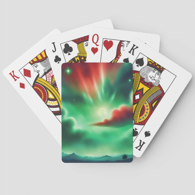 grönt himlar casinokort (Baksidan)