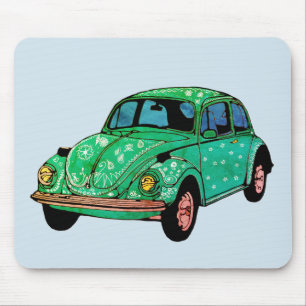 Grönt Hippie Car Mandala Art Mousepad Musmatta