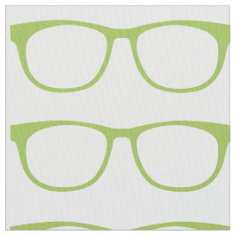 Grönt Hipster Geek Glasses Fabric Tyg