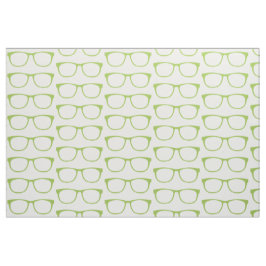 Grönt Hipster Geek Glasses Fabric Tyg