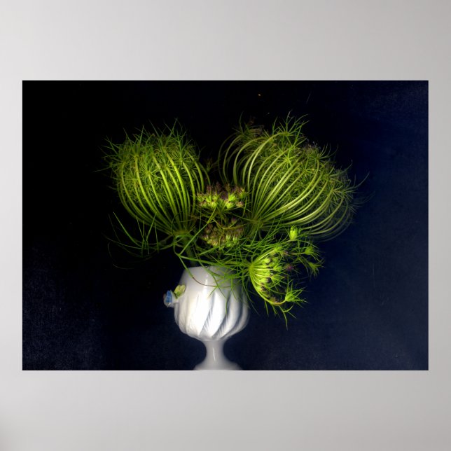 Grönt hjärta i svart poster (Framsidan)