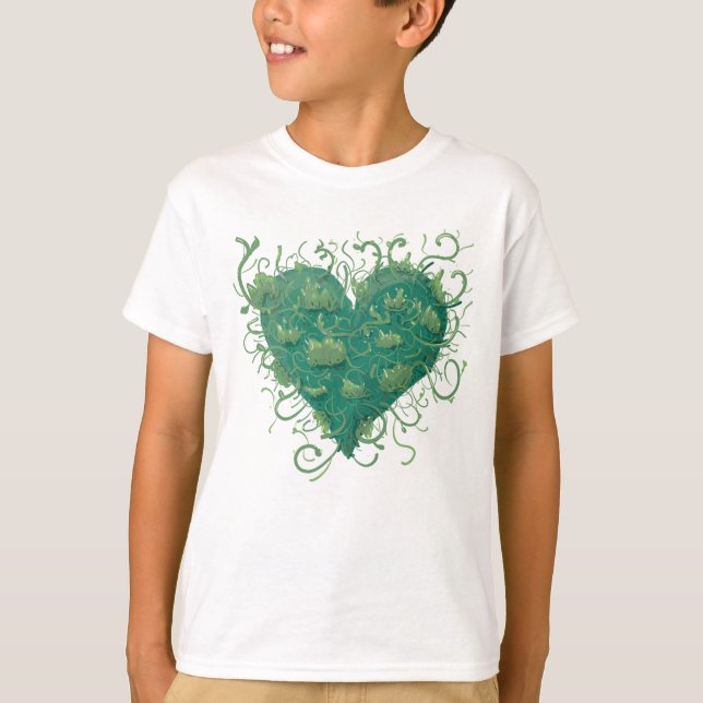 Grönt Hjärta Inuti T Shirt (Framsida)