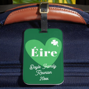 Grönt hjärta med fyra blad Shamrock Éire Irland Åt Bagagebricka