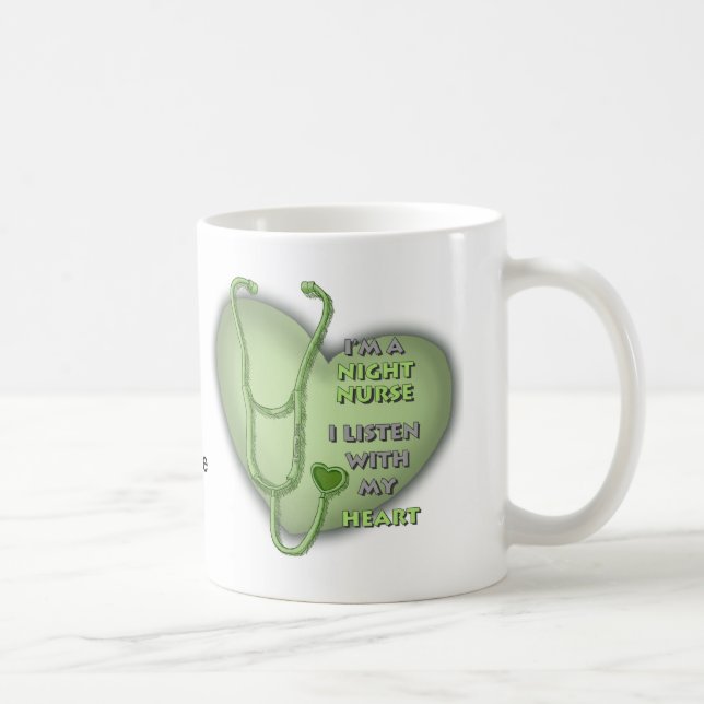 Grönt hjärta Nattsköterska Kaffemugg (Höger)