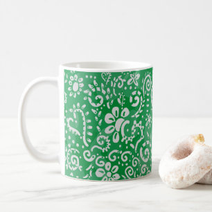 Grönt hjärta paisley mugg