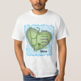 Grönt Hjärtat Geripediatriska sjuksköterska T Shirt
