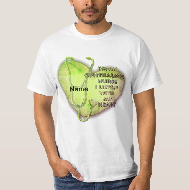 Grönt Hjärtftalmisk näsa T Shirt (Framsida)