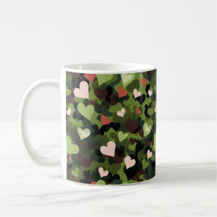 Grönt Hjärtkamouflage Kaffemugg