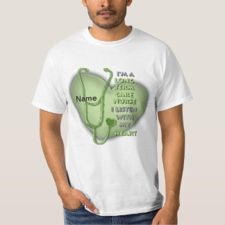 Grönt Hjärtlångtidssjuksköterska T Shirt