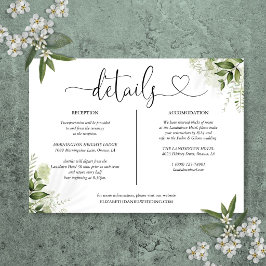 Grönt Hjärtmanus Bröllopsdetaljkort Inbjudningar