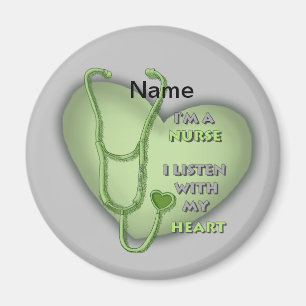 Grönt Hjärtsjuksköterska Magnet
