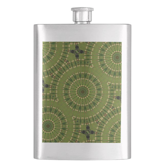 Grönt hjulmandala / Grünes Rad Mandala Fickplunta (Framsidan)