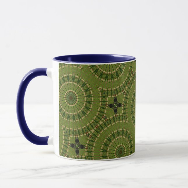 Grönt hjulmandala / Grünes Rad Mandala Mugg (Vänster)