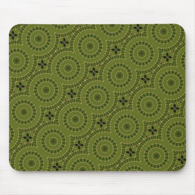 Grönt hjulmandala / Grünes Rad Mandala Musmatta (Framsidan)