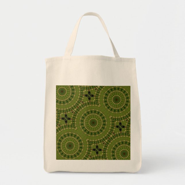 Grönt hjulmandala / Grünes Rad Mandala Tygkasse (Framsidan)