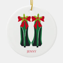 Grönt Högklackar med julklappar