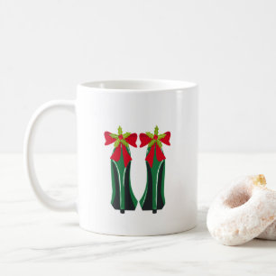 Grönt Högklackar med julklappar Kaffemugg