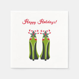 Grönt Högklackar med Polkagrisar Pappersservett