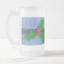 Grönt holly frostat ölglas