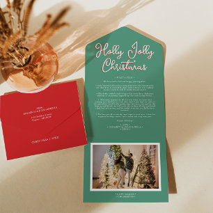 Grönt Holly Jolly jul Fyra Photo Family News