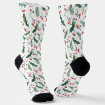 Grönt Holly och Red Berry jul Mönster