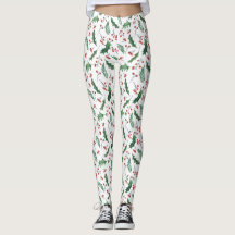 Grönt Holly Red Berries Helgdag Mönster