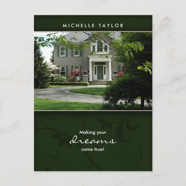 Grönt Home Real Gods House-vykort Vykort (Framsida)