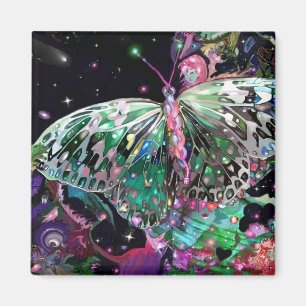 Grönt Hope Butterfly Stigning Magnet