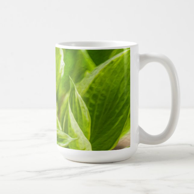 Grönt Hosta Lövs Kaffemugg (Höger)