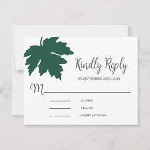 Grönt höstlöv Bröllop RSVP-kort OSA Kort
