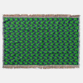 Grönt Houndstooth hundar Välj Färg Throw Blanket Mysfilt