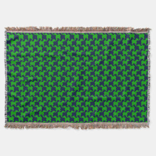 Grönt Houndstooth hundar Välj Färg Throw Blanket Mysfilt