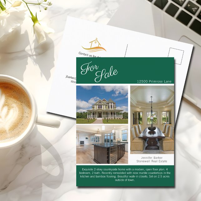 Grönt House for Sales Real Gods Listing Vykort (Skapare uppladdad)