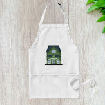 Grönt House Förkläde<br><div class="desc">Utanför ett mörk grönt hus. Den här designen ser ut att vara verkligen för dessa Apron</div>