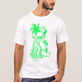 Grönt Hula Girl T-Shirt