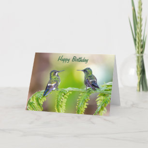Grönt Hummingbird Grattis på födelsedagen Kort