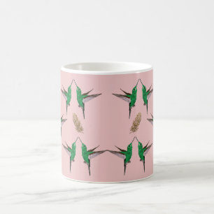 Grönt Hummingbird guldfjäder Kaffemugg