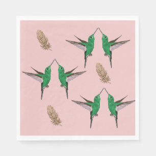 Grönt Hummingbird guldfjäder Pappersservett