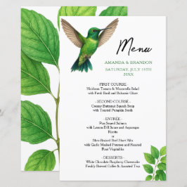 Grönt Hummingbird Leafy Botanical Gräns Bröllop